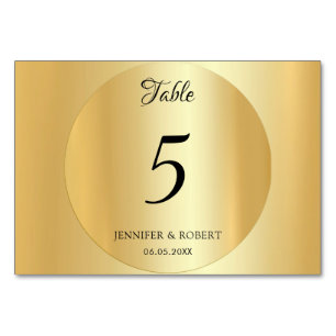 Custom Elegant Faux Gold Template Handwritten Table Number