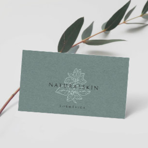 Custom Elegant Floral Logo Green Business Card
