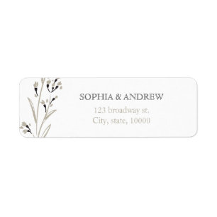 Custom elegant floral rustic wedding return address label