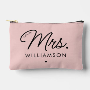 Custom Elegant Future Mrs. Modern Engagement Accessory Pouch