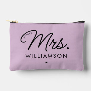 Custom Elegant Future Mrs. Modern Engagement Accessory Pouch