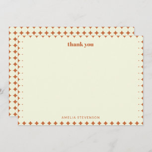 Custom Elegant Geometric Pattern Warm Classic Thank You Card