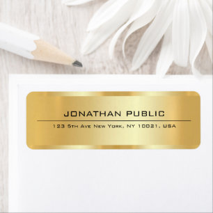 Custom Elegant Glamour Luxury Gold Return Address Label