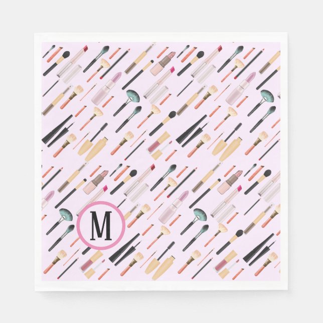 Custom Elegant Glittering Beauty Makeup Tools Napkin (Front)