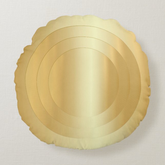 Custom Elegant Gold Look Trendy Template Round Cushion (Front)