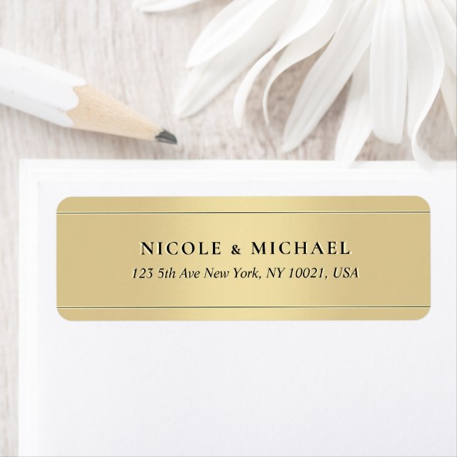 Custom Elegant Gold Luxurious Return Address Label (Insitu)
