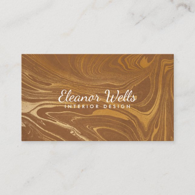 Custom Elegant Gold Marble Creative Professional Business Card (Front)