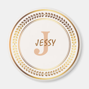 CUSTOM ELEGANT GOLD MONOGRAM TEMPLATE MAGNET