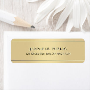 Custom Elegant Gold Template Luxury Return Address Return Address Label