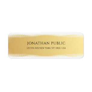Custom Elegant Gold White Template Return Address Return Address Label