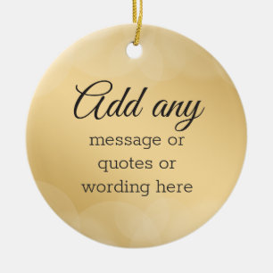 CUSTOM Elegant Gold with Bokeh Ceramic Ornament
