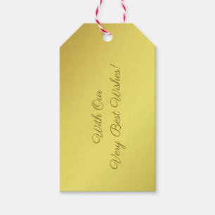 Custom Elegant Gold With Our Very Best Wishes Gift Tags
