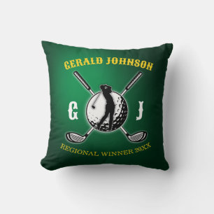 Custom Elegant Golf Monogram Design Cushion