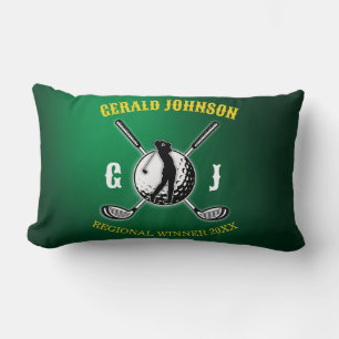 Custom Elegant Golf Monogram Design Lumbar Cushion