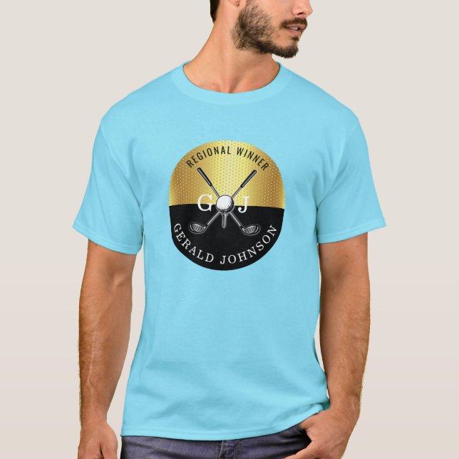 Custom Elegant Golf Monogram Design T-Shirt (Front)