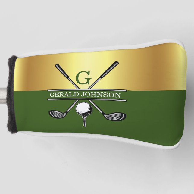 Custom Elegant Golf Monogram Head Cover (Front)