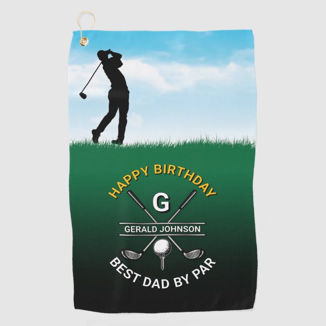 Custom Elegant Golf Monogram Party Design Towel (Front)