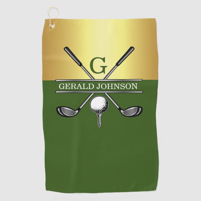Custom Elegant Golf Monogram Towel (Front)
