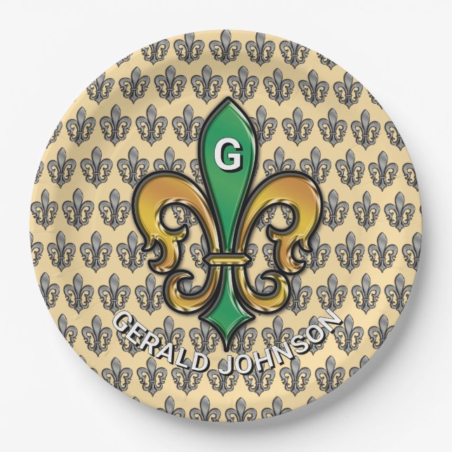 Custom Elegant Golf Party Design Paper Plate (Front)