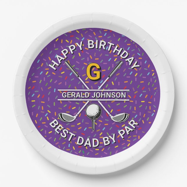 Custom Elegant Golf Party Design Paper Plate (Front)
