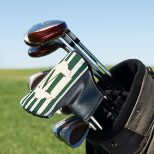Custom Elegant Green Monogram Golf Head Cover