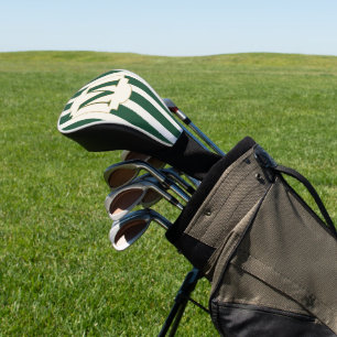 Custom Elegant Green Monogram Golf Head Cover