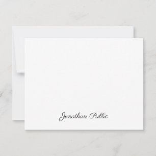 Custom Elegant Handwritten Script Text Simple Flat Card
