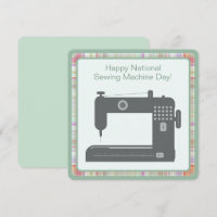 Custom Elegant Happy Sewing Machine Day DIY Art