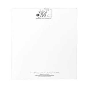 Custom Elegant Lettering Business Name&Info Notepad