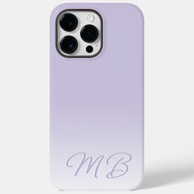 Custom Elegant Light Lavender Violet Monogram Case-Mate iPhone Case (Back)