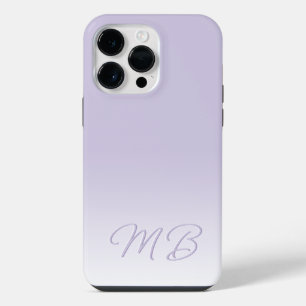 Custom Elegant Light Lavender Violet Monogram iPhone 14 Pro Max Case