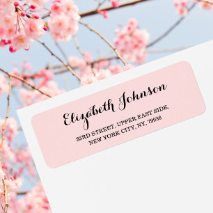 Custom Elegant Light Pastel Pink Return Address Return Address Label