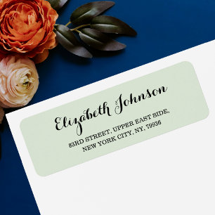 Custom Elegant Light Sage Green Return Address Label