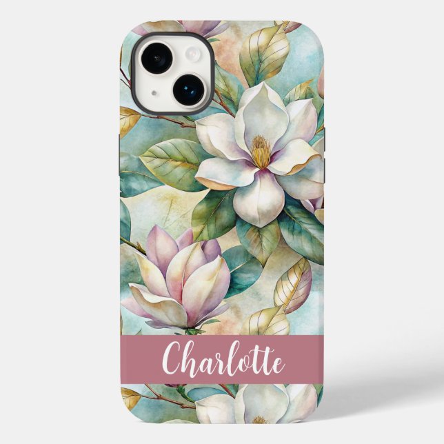 Custom Elegant Magnolias Case-Mate iPhone Case (Back)