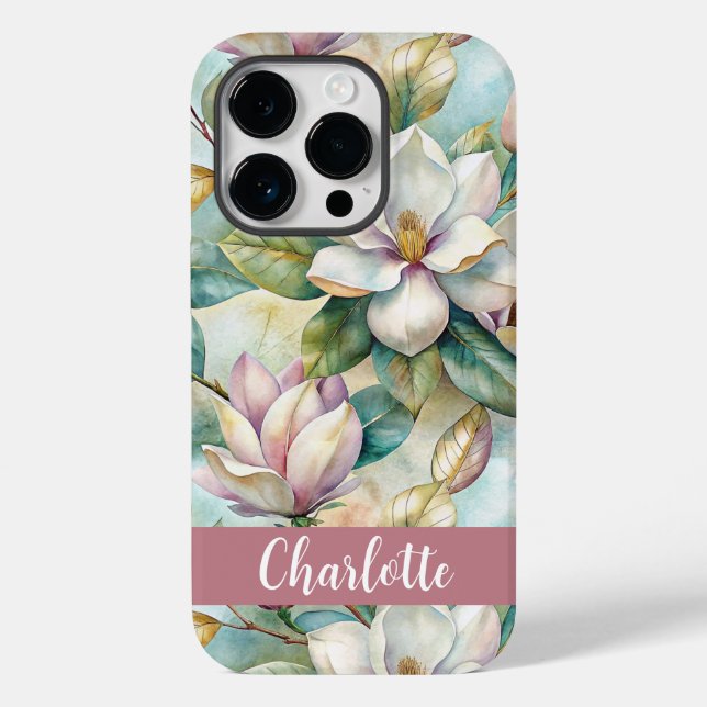 Custom Elegant Magnolias Case-Mate iPhone Case (Back)