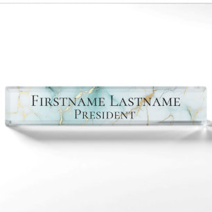 Custom Elegant Marble President Nameplate