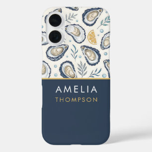 Custom Elegant Marine Oysters iPhone 16 Case
