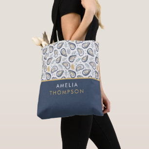 Custom Elegant Marine Oysters Tote Bag