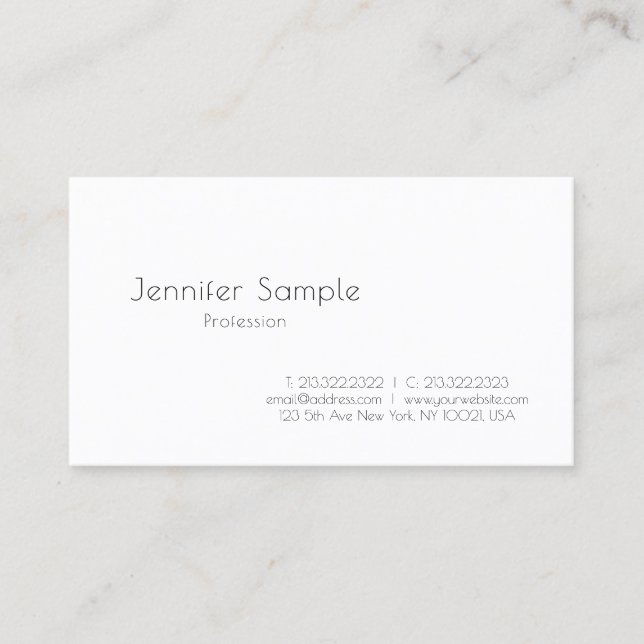 Custom Elegant Minimalist Modern Template Business Card (Front)