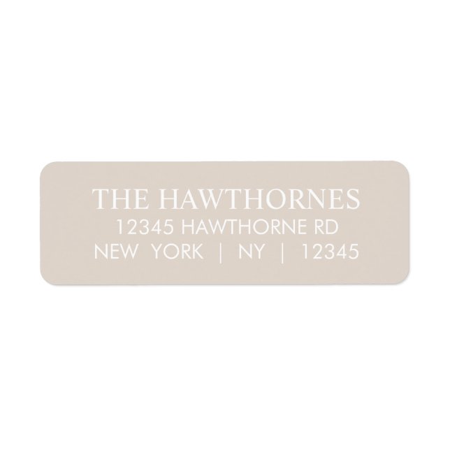 Custom Elegant Minimalist Return Address Label (Front)
