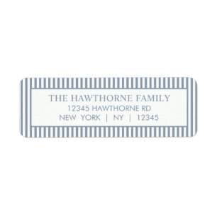 Custom Elegant Minimalist Stripe Return Address Label