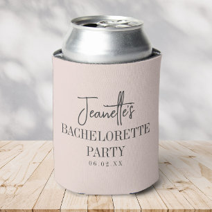 Custom Elegant Modern Bachelorette Party Blush Can Cooler