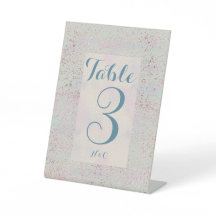 Custom elegant modern blue copper table number