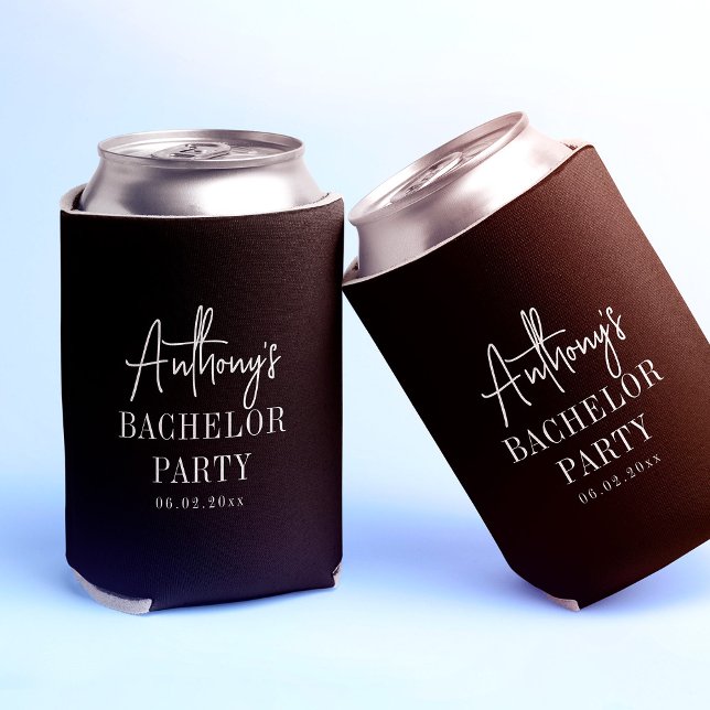 Custom Elegant Modern Cool Bachelor Party Can Cooler (Creator Uploaded)