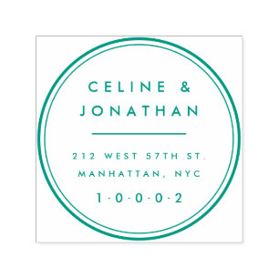 Custom Elegant Modern Couple Wreath Return Address Self-inking Stamp