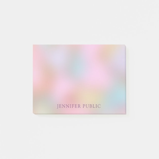 Custom Elegant Modern Pastel Colours Template Post-it Notes (Front)