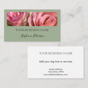 Custom Elegant Modern Sage Green Photo Template Business Card