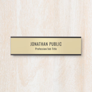 Custom Elegant Modern Template Black and Gold Door Sign
