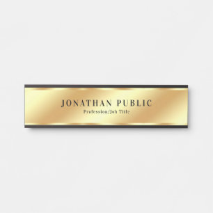 Custom Elegant Modern Template Black & Gold Glam Door Sign