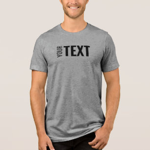 Custom Elegant Modern Text Name Template Mens Grey Tri-Blend Shirt